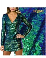 New (Size S) Green Sequin dress for women shirt