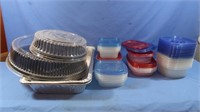 Misc Glad Storage Containers w/Lids, 2 Aluminum