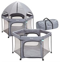 hiccapop 48" PlayPod Baby Playpen with Canopy