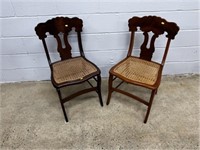 (2) Cane Seat Side Chairs