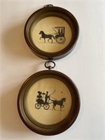 Framed Silhouettes of Horse and Carriage