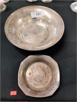 2 Sterling silver dishes, 16.6 oz