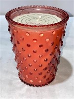 Watermelon Basil Hobnail Glass Candle, 16 oz by