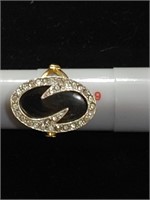 Black Signet Fashon Ring Size 9