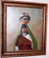OIL ON CANVAS BY RICHARD ERNESTI OF NAVAJO WOMAN