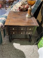 Wooden End Table with 2 Drawers