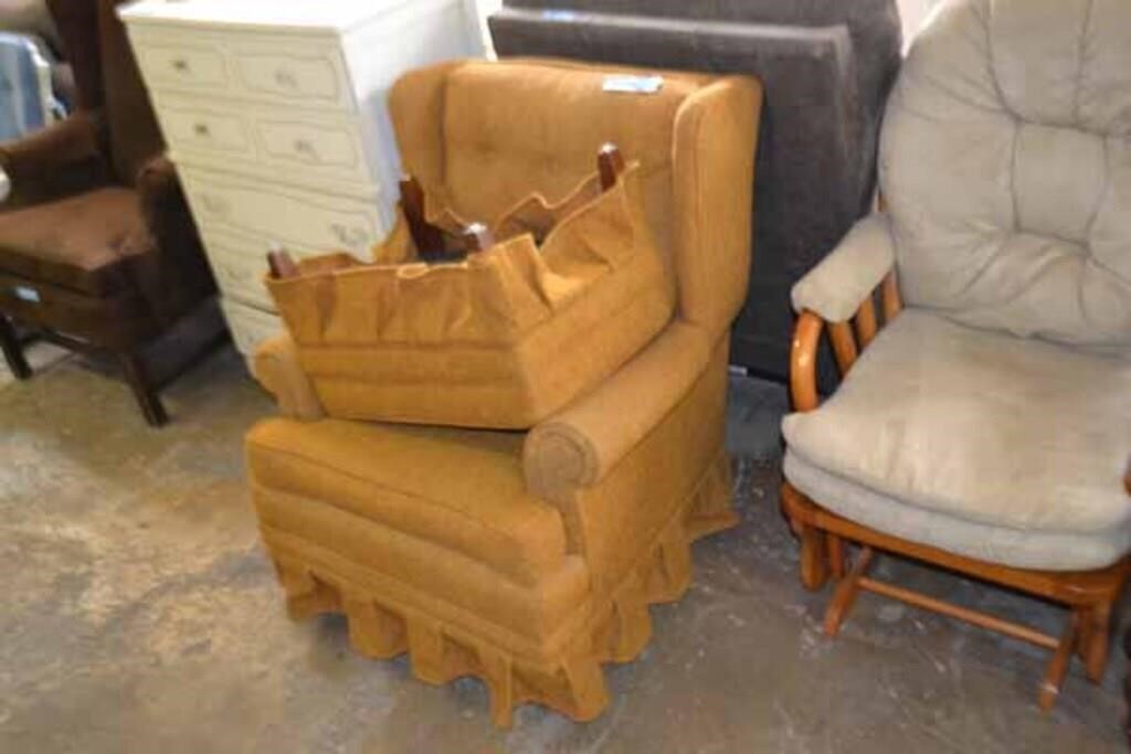 70s Style Swivel Rocker & Ottoman