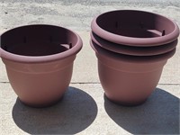 Four 12" Burgundy Planters "Ariana"