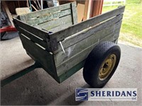 HOMEMADE YARD TRAILER W/SIDEBOARDS, 3' X 4'