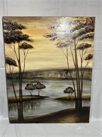 River Scene Oil on Canvas Crestview Collection