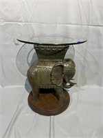 Elephant Side Table with Glass Top