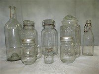 Vintage Glass Canister, Bottles, Jars