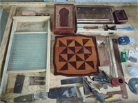 Vintage Economy Glass Washboard and Wood Working