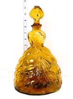 Vintage 10in amber glass Italian bottle