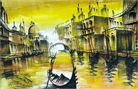 Gondola - Charcoal & Watercolour