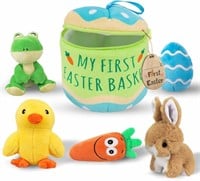 Easter Basket Playset, 6ct Stuffed Plush Bunny