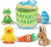 Easter Basket Playset, 6ct Stuffed Plush Bunny