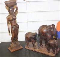 SELECTION OF CARVED WOOD DECOR