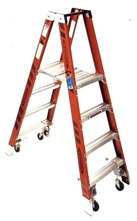 WERNER Twin Platform Stepladder: 6 ft Ladder Ht