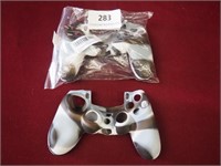 White and Gray PS4 Controller Covers