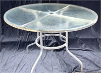 Glass Top Metal Outdoor Table