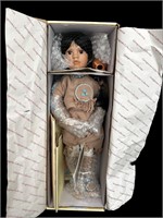 Many Stars Native American Girl Porcelain Doll