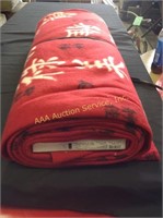 red Chinese letter print fleece 5 yards x 60 in