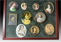 LOT OF 10 PORTRAIT, MINIATURES SOME HAND PAINTED