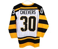 SIGNED GERRY CHEEVERS BRUINS JERSEY W/ INSCRIPTION