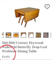 C - HEYWOOD-WAKEFIELD MCM DINING TABLE W/ 6 CHAIRS