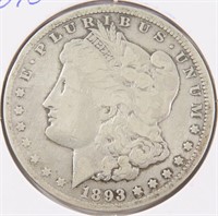 1893-CC MORGAN SILVER DOLLAR CARSON CITY