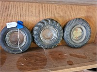 Vintage rubber tire ashtrays