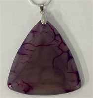 Purple Fire Agate Gemstone w/ Chain