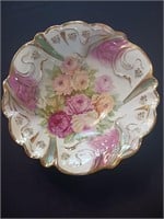 Vintage German Serving Bowl Rose Pattern Floral