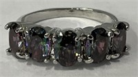 Mystic Rainbow Topaz 5-Stone Fashion Ring