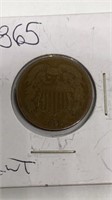 1865 2-cent piece