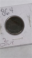 1864 2-cent piece