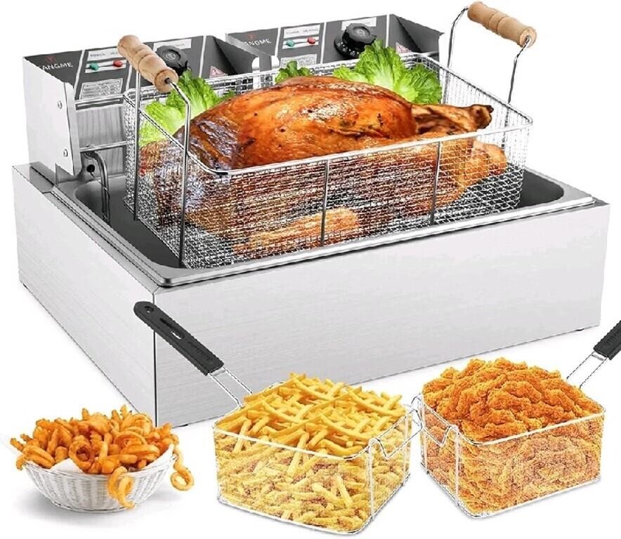 TANGME Commercial Deep Fryer, 3400w Electric Turke