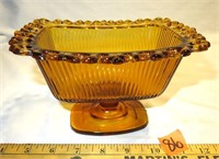 1981 FTDA Indiana Glass Amber Footed Candy Dish