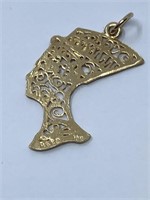 10K STAMPED GOLD NEFERTITI PENDANT