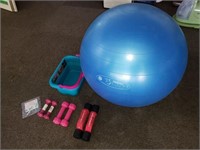 Gymnic Fit Balll and Hand Weights