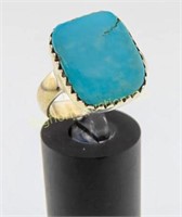 Native Ring Size 8.75 Turquoise Sterling Silver