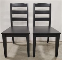 (BC) Pair of Wood Ladderback Dining Chairs,
