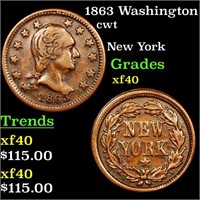1863 Washington cwt Grades xf