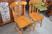 Two Wood Dining Chairs