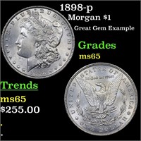 1898-p Morgan $1 Grades GEM Unc