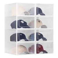 8 Pack Hat Organizer for Baseball Caps, Clear Hat