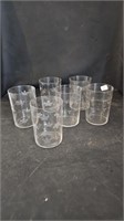 Victorian Etched Water Glasses 4"