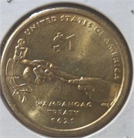 2011 wampanoag treaty US Sacagawea $1 coin