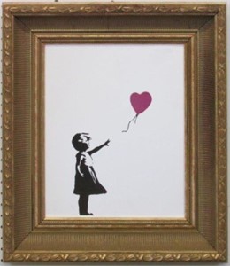 GIRL WITH HEART BALLOON ON CANVAS BY BANKSY
